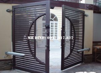 Cửa cổng sắt cánh mở đẹp