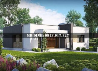 Gợi ý xây nhà mái bằng 1 tầng ở nông thôn chi phí thấp nhất 2018